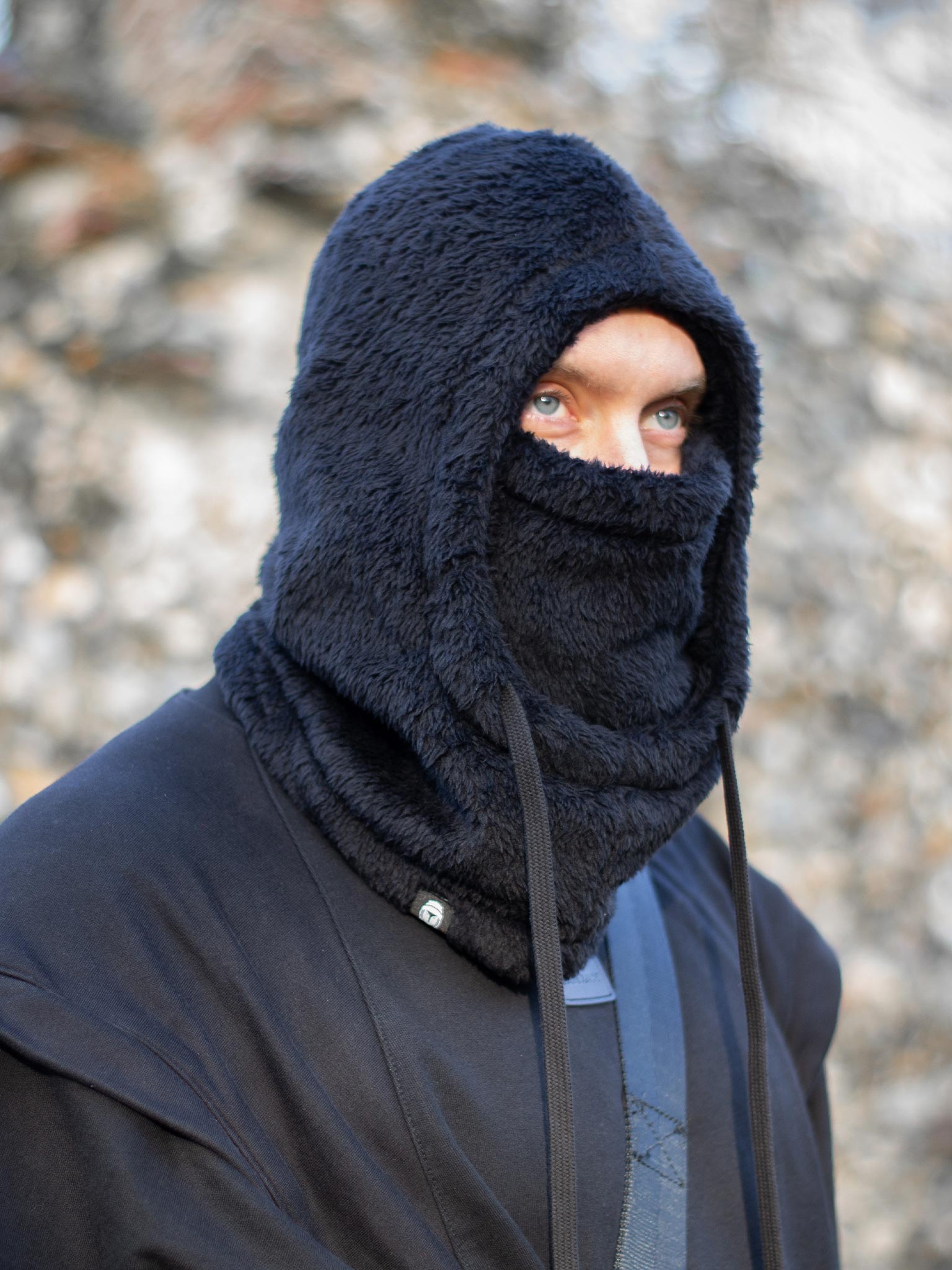Furion Fluffy Fleece Balaclava Snood in Black - Rags by Jak