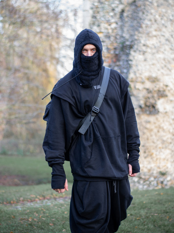 Furion Fluffy Fleece Balaclava Snood in Black - Rags by Jak