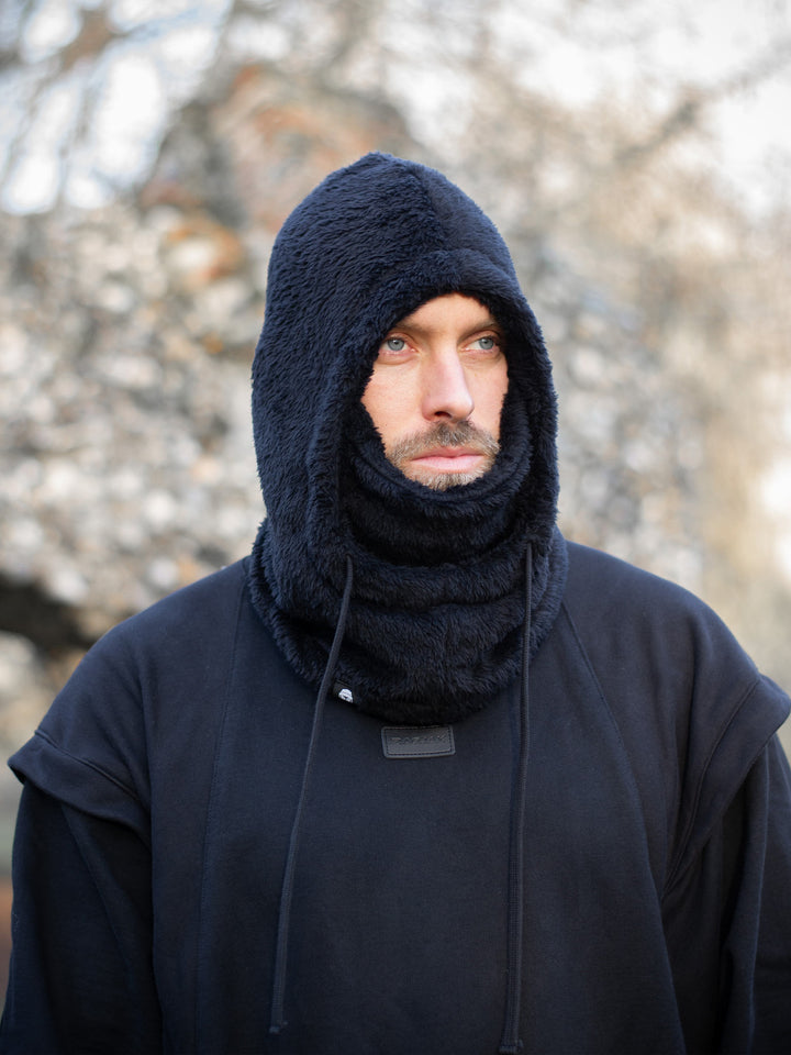 Furion Fluffy Fleece Balaclava Snood in Black - Rags by Jak