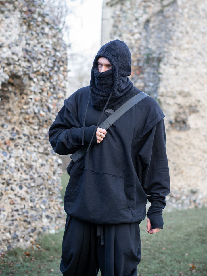 Furion Fluffy Fleece Balaclava Snood in Black - Rags by Jak