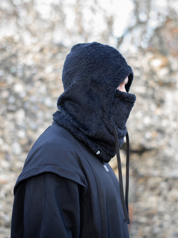 Furion Fluffy Fleece Balaclava Snood in Black - Rags by Jak