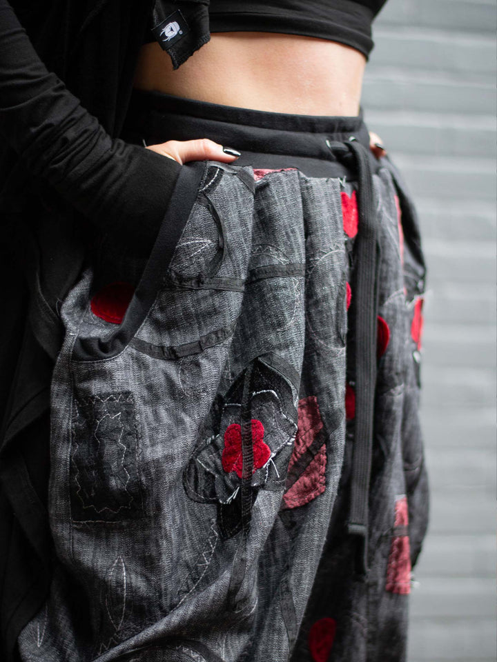 Hattori Women's Harem Patchwork Denim Ninja Pants - Rags by Jak