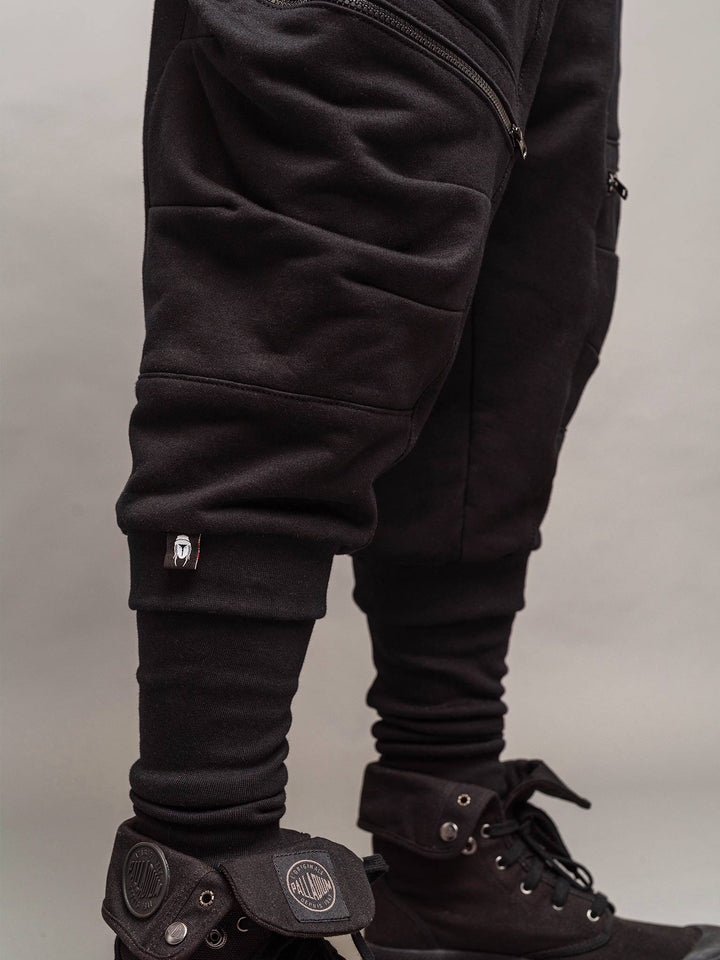 lower leg view of the Nomadix joggers in black