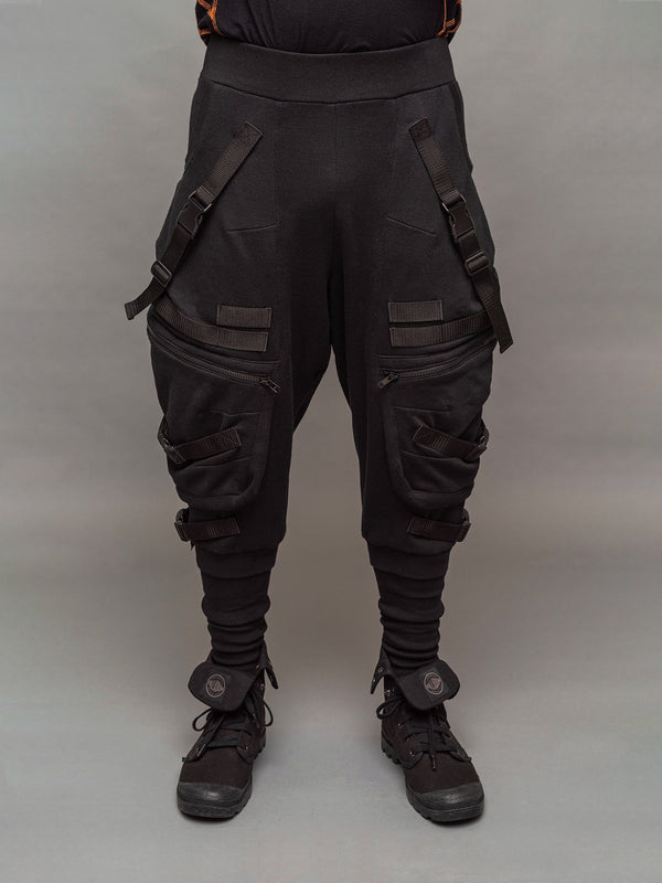 Front view of the Renegade joggers in black.