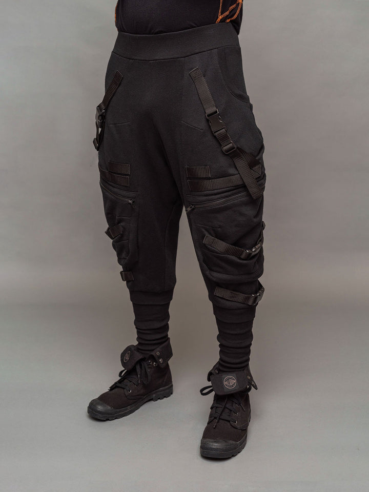 Front left side view of the Renegade joggers in black.