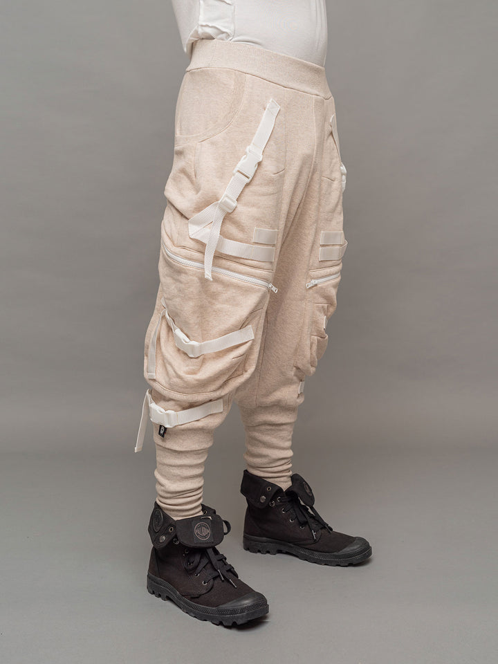 Front right side view of the Renegade joggers in sand..