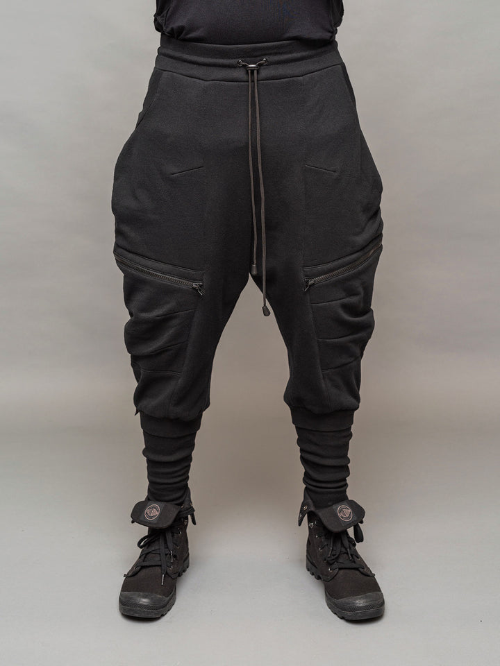 Front view of the Ronin joggers in black.