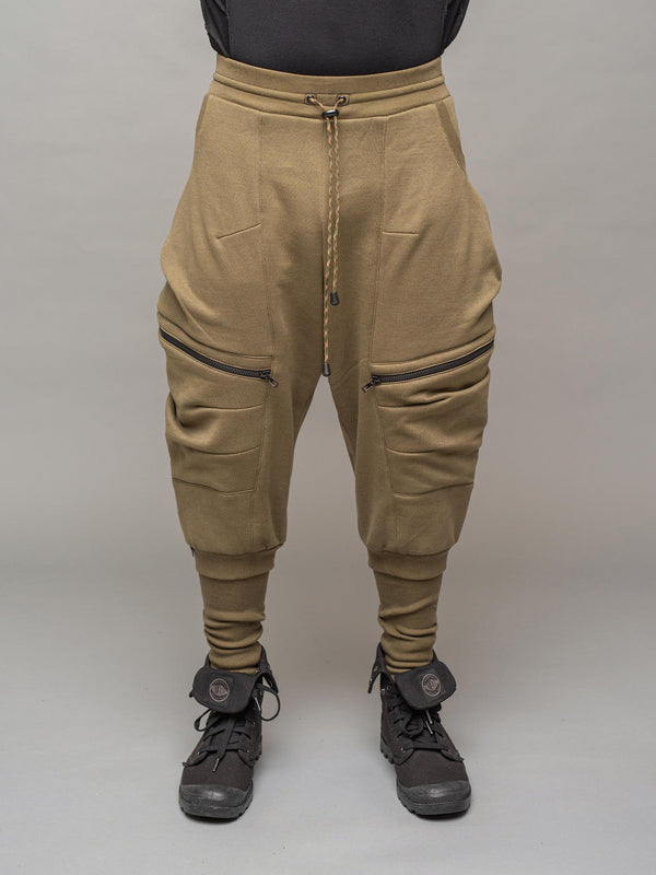 Front View of the Ronin Joggers in Green by Rags by Jak