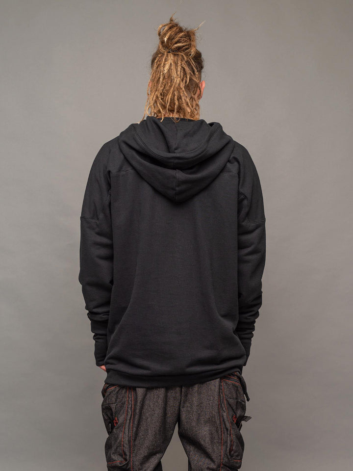 Back view of the Titan hoodie in black.