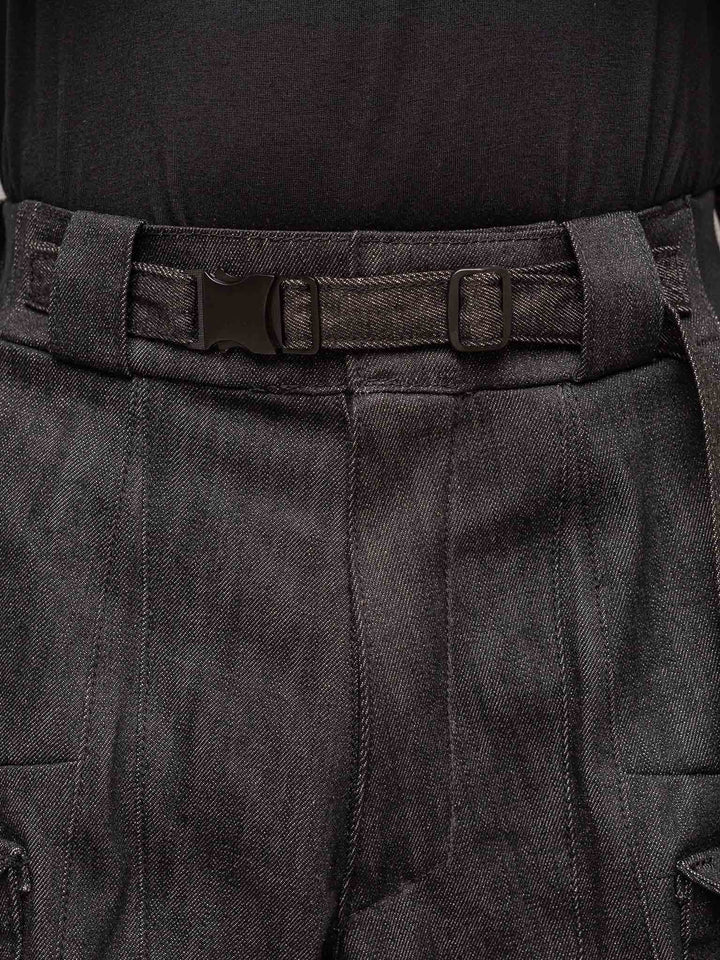 Close up belt view of the Warlock cargo pants by Rags by Jak.