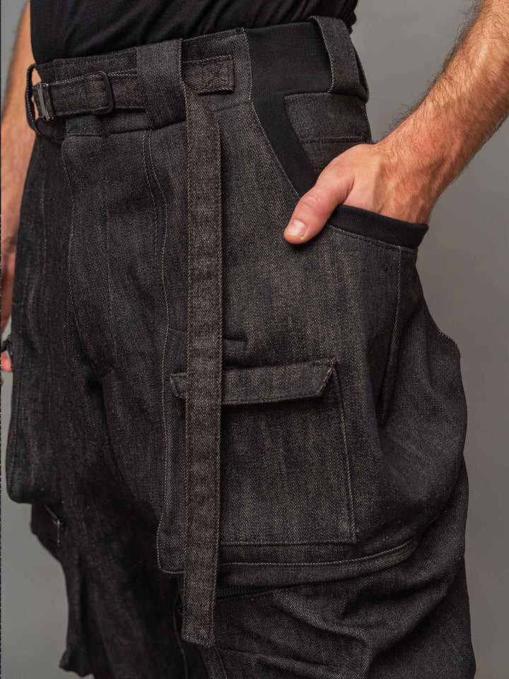 Front top pocket view of the Warlock cargo pants by Rags by Jak.